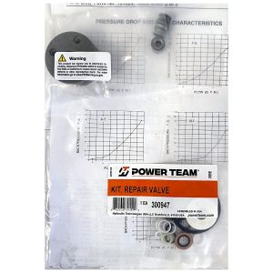 Power Team 300947 valve repair kit with o-rings, backup rings, valve cap and fitting