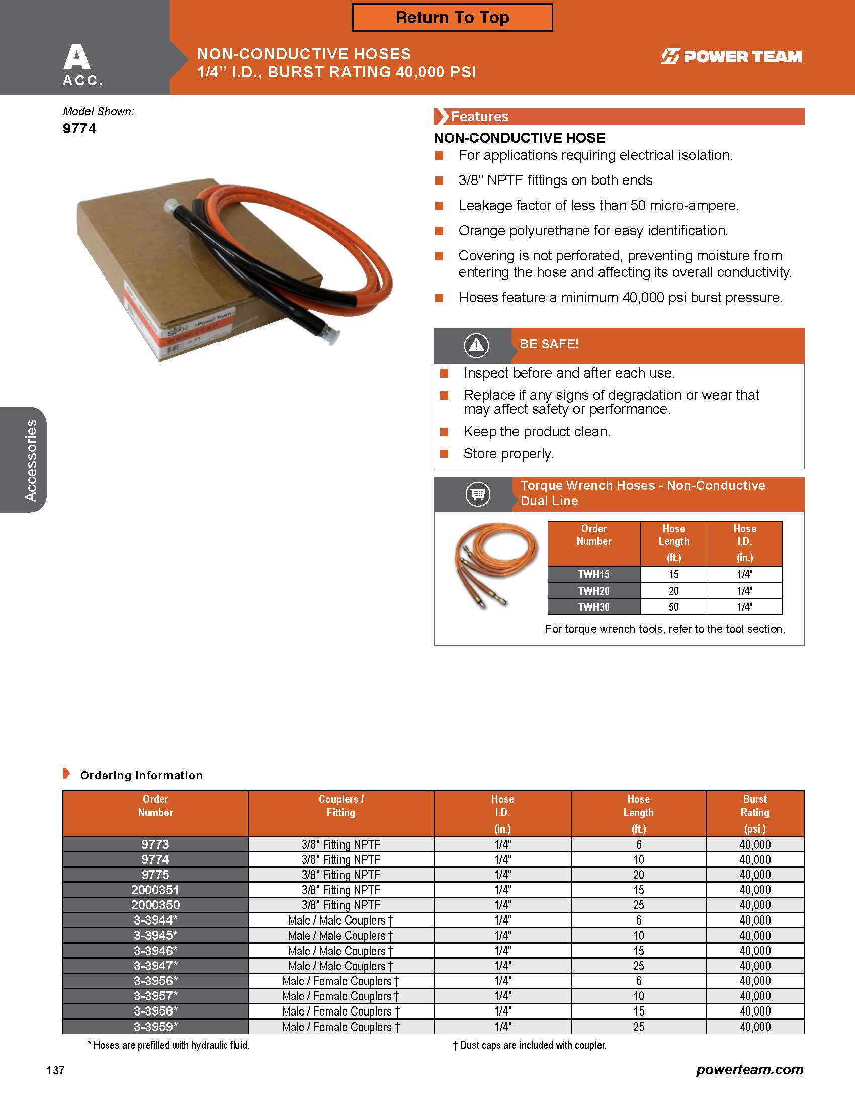 TWH20-BS - Hydraulic Hose by Power Team - Image 2